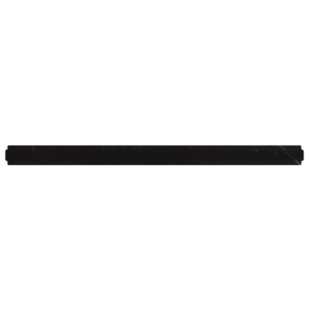 Black 0.8x12 Polished Marble Pencil Tile Trim (10 pack, 0.667 sq ft/case) - Sample