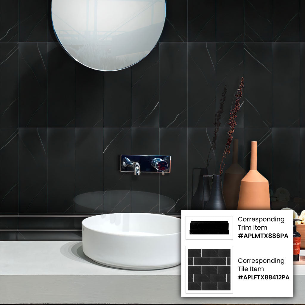 Black Subway Floor Tile