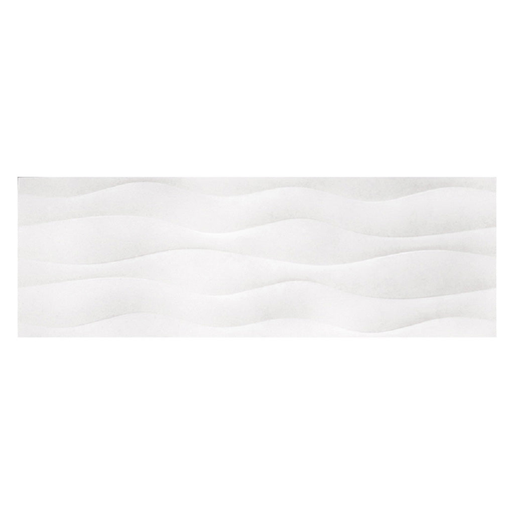 6 pack White 11.7-in W x 35.2-in L Modern Satin Ceramic Wall and Floor Tile (17.16 Sq ft/case) - Sample
