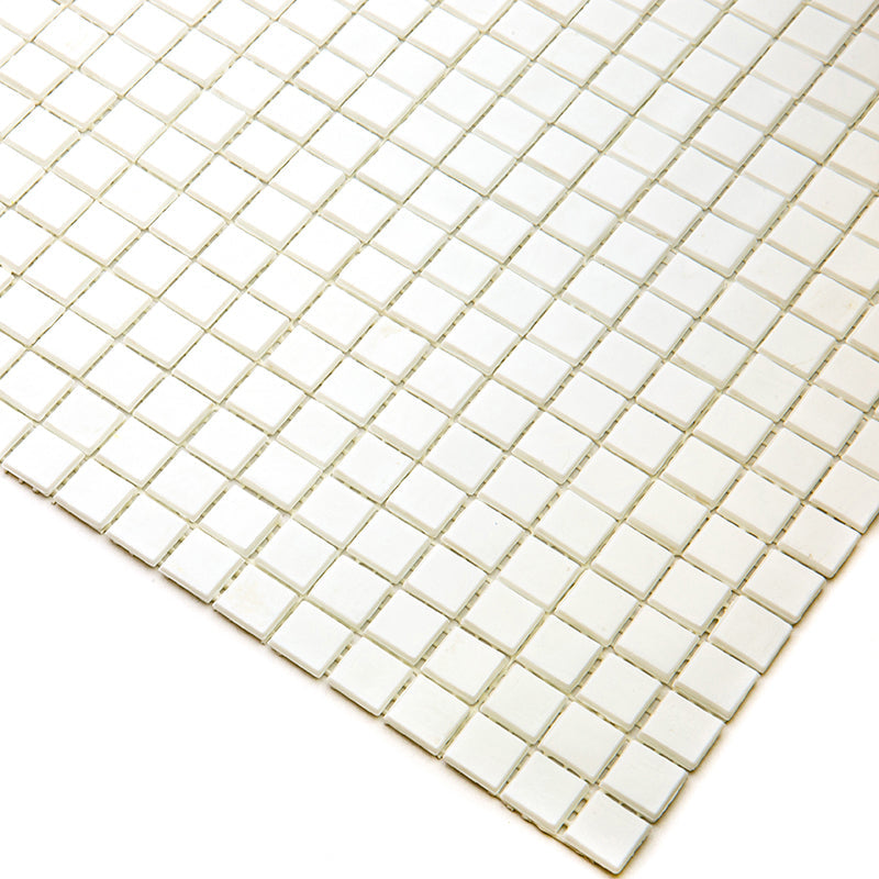 Baby Powder White 12x12 Glossy Uniform Square Glass Mosaic Tile (20 pack, 18.69 sq ft/case) - Sample