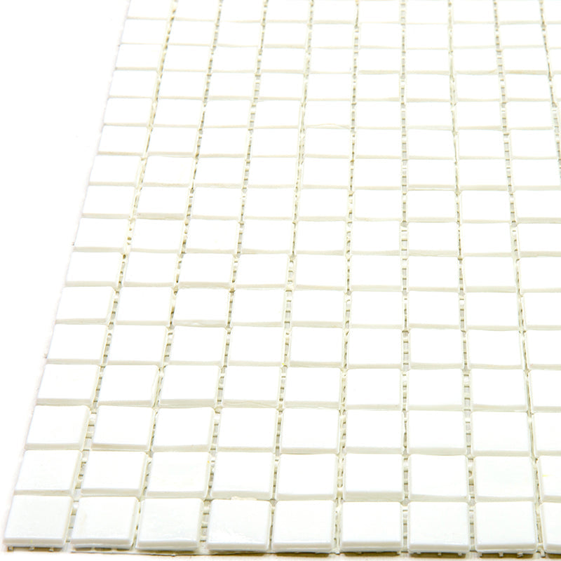 Baby Powder White 12x12 Glossy Uniform Square Glass Mosaic Tile (20 pack, 18.69 sq ft/case) - Sample