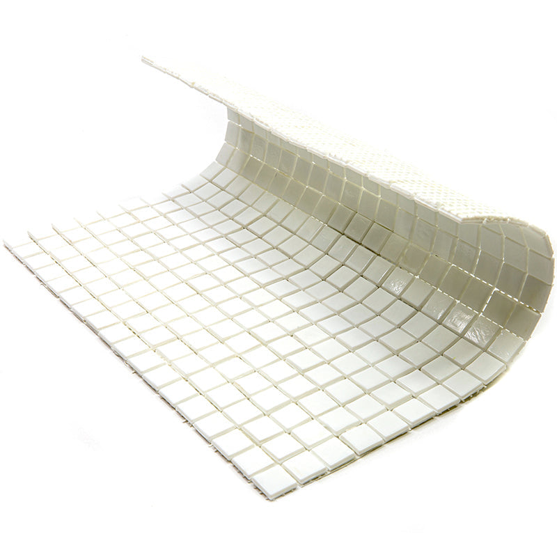 Baby Powder White 12x12 Glossy Uniform Square Glass Mosaic Tile (20 pack, 18.69 sq ft/case) - Sample
