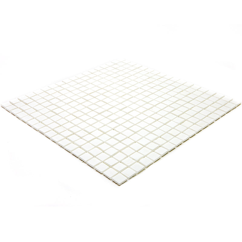 Baby Powder White 12x12 Glossy Uniform Square Glass Mosaic Tile (20 pack, 18.69 sq ft/case) - Sample