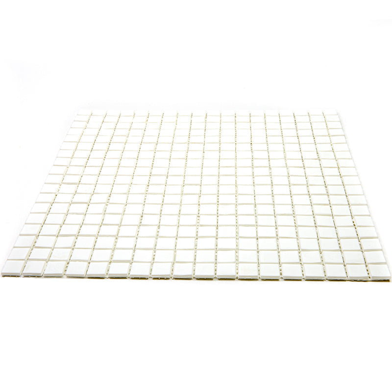 Baby Powder White 12x12 Glossy Uniform Square Glass Mosaic Tile (20 pack, 18.69 sq ft/case) - Sample