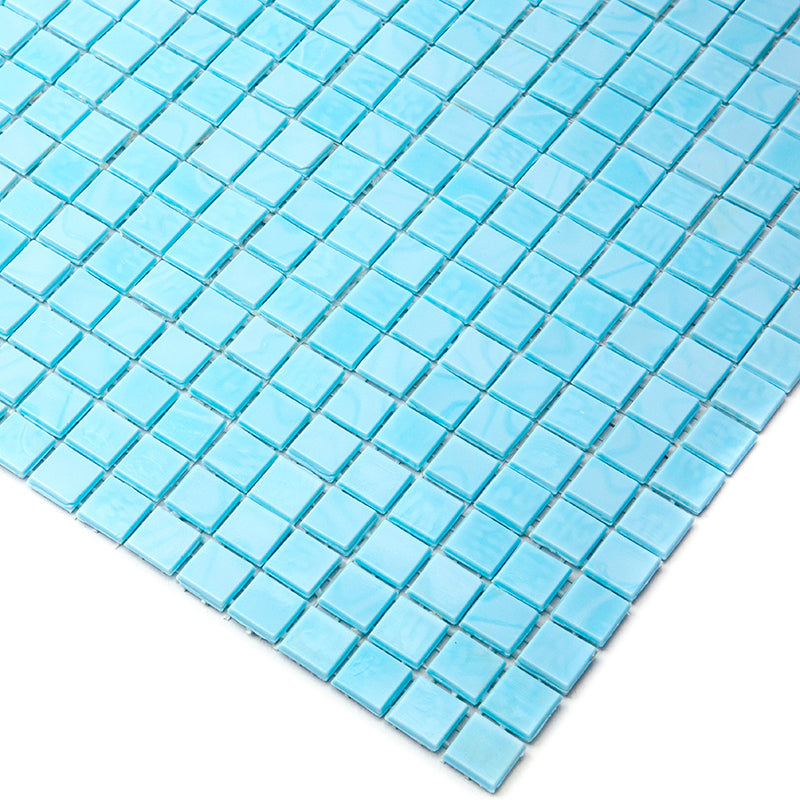 20-pack Skosh 11.6 in. x 11.6 in. Glossy Sky Blue Glass Mosaic Wall and Floor Tile (18.69 sq ft/case) - Sample
