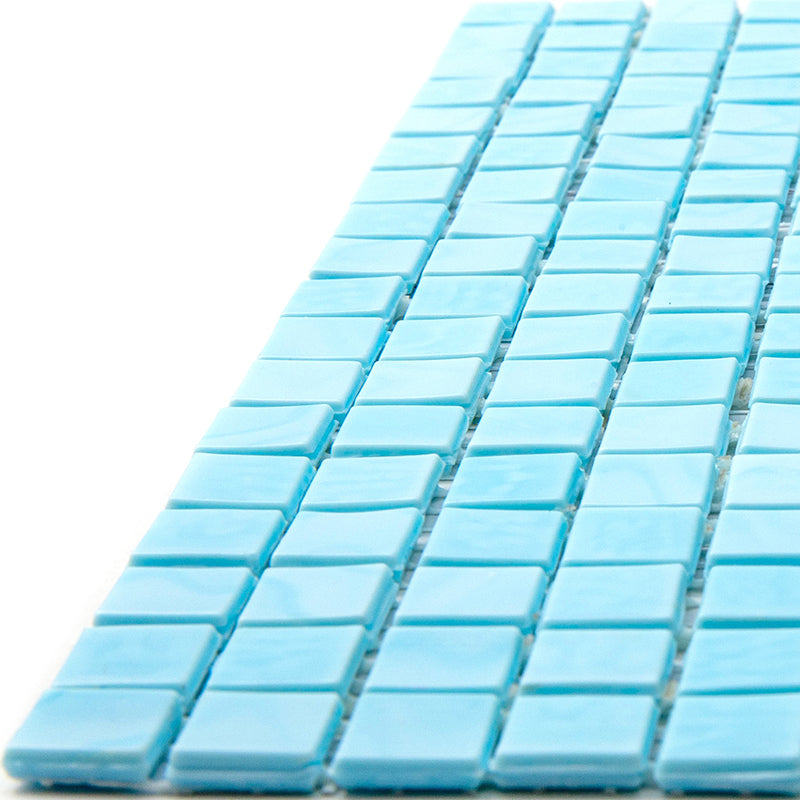20-pack Skosh 11.6 in. x 11.6 in. Glossy Sky Blue Glass Mosaic Wall and Floor Tile (18.69 sq ft/case) - Sample