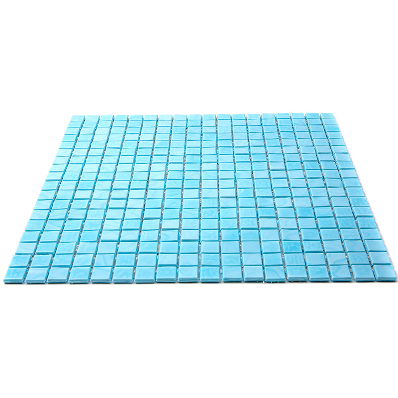 20-pack Skosh 11.6 in. x 11.6 in. Glossy Sky Blue Glass Mosaic Wall and Floor Tile (18.69 sq ft/case) - Sample