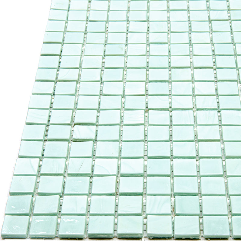 20-pack Skosh 11.6 in. x 11.6 in. Glossy Light Blue-Green Glass Mosaic Wall and Floor Tile (18.69 sq ft/case)