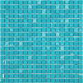 Glossy turquoise green 12x12 glass mosaic tile sheet with square uniform tiles