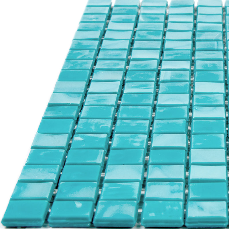 20-pack Skosh 11.6 in. x 11.6 in. Glossy Turqouise Green Glass Mosaic Wall and Floor Tile (18.69 sq ft/case)