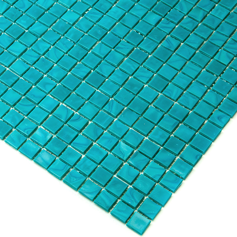 Dark Blue-Green 12x12 Glossy Uniform Square Glass Mosaic Tile (20 pack, 18.69 sq ft/case) - Sample