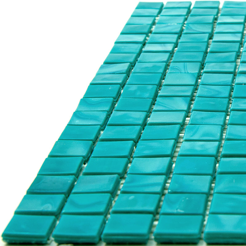 Dark Blue-Green 12x12 Glossy Uniform Square Glass Mosaic Tile (20 pack, 18.69 sq ft/case) - Sample