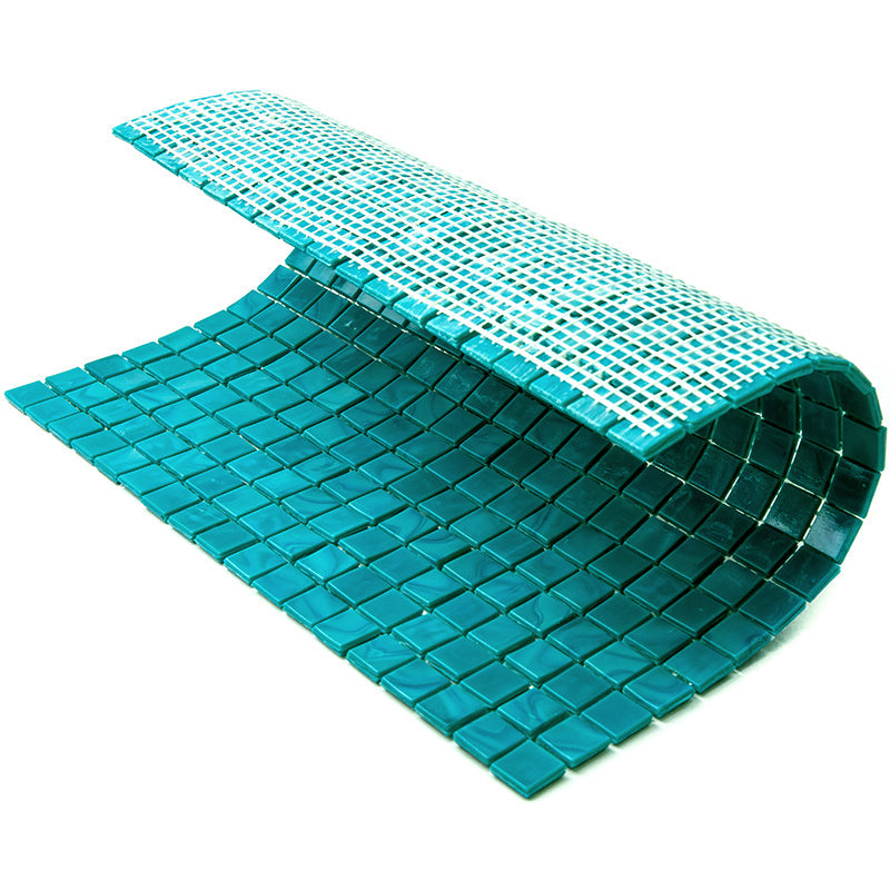 Dark Blue-Green 12x12 Glossy Uniform Square Glass Mosaic Tile (20 pack, 18.69 sq ft/case) - Sample
