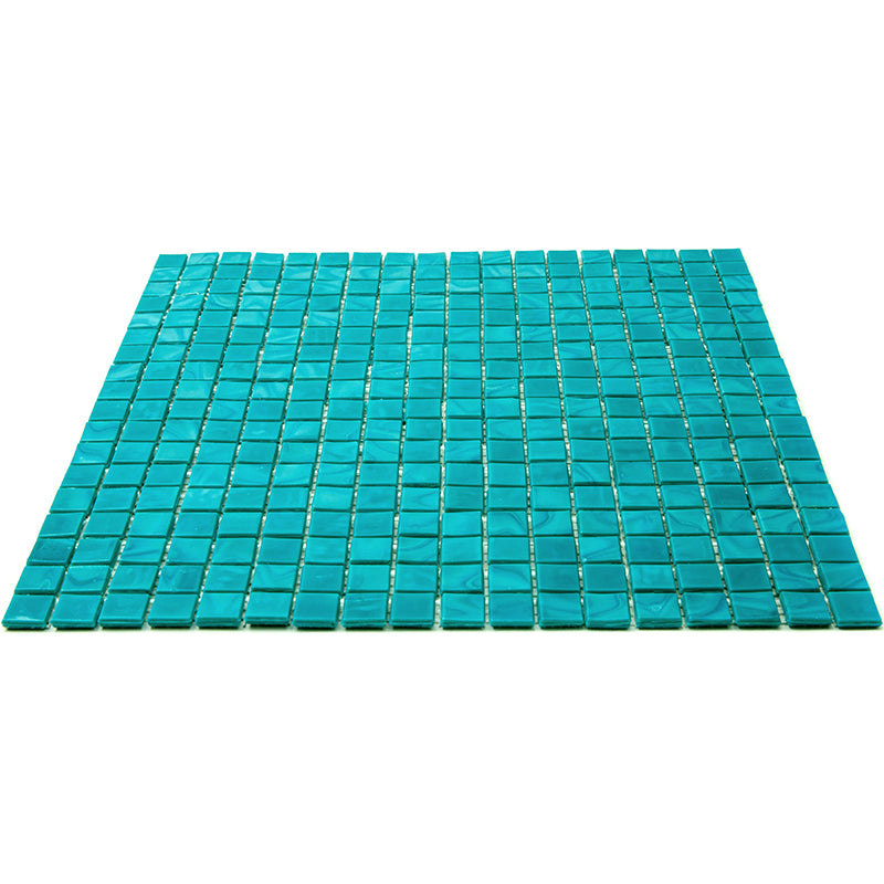 Dark Blue-Green 12x12 Glossy Uniform Square Glass Mosaic Tile (20 pack, 18.69 sq ft/case) - Sample