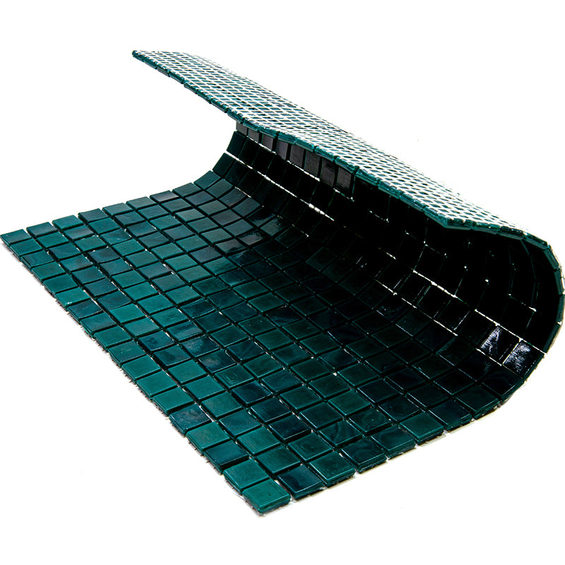 20-pack Skosh 11.6 in. x 11.6 in. Glossy Dark Green Glass Mosaic Wall and Floor Tile (18.69 sq ft/case)