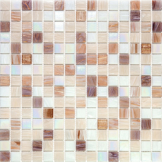 White Brown 12x12 Glossy Uniform Square Glass Mosaic Tile (20 pack, 20 sq ft/case) - Sample