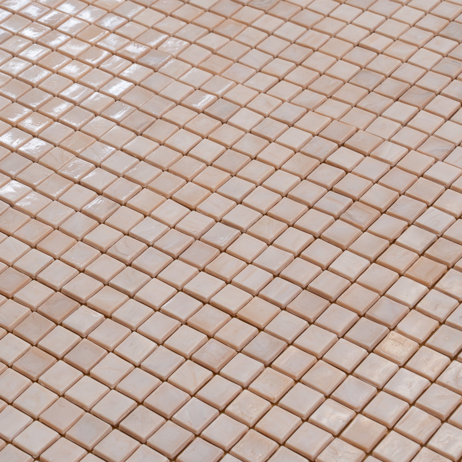Shimmer Beige 12x12 Glossy Uniform Square Glass Mosaic Tile (20 pack, 18.69 sq ft/case)
