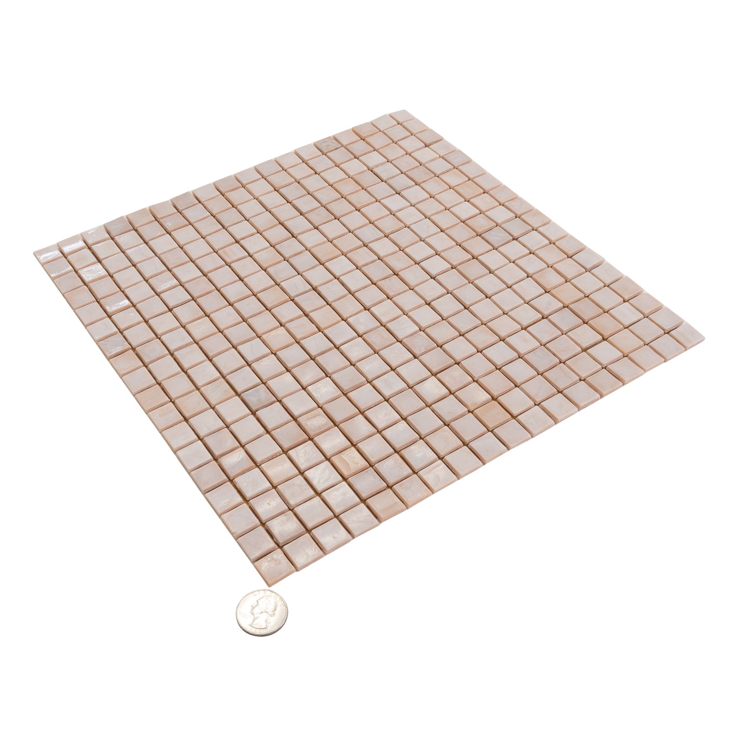 Shimmer Beige 12x12 Glossy Uniform Square Glass Mosaic Tile (20 pack, 18.69 sq ft/case)
