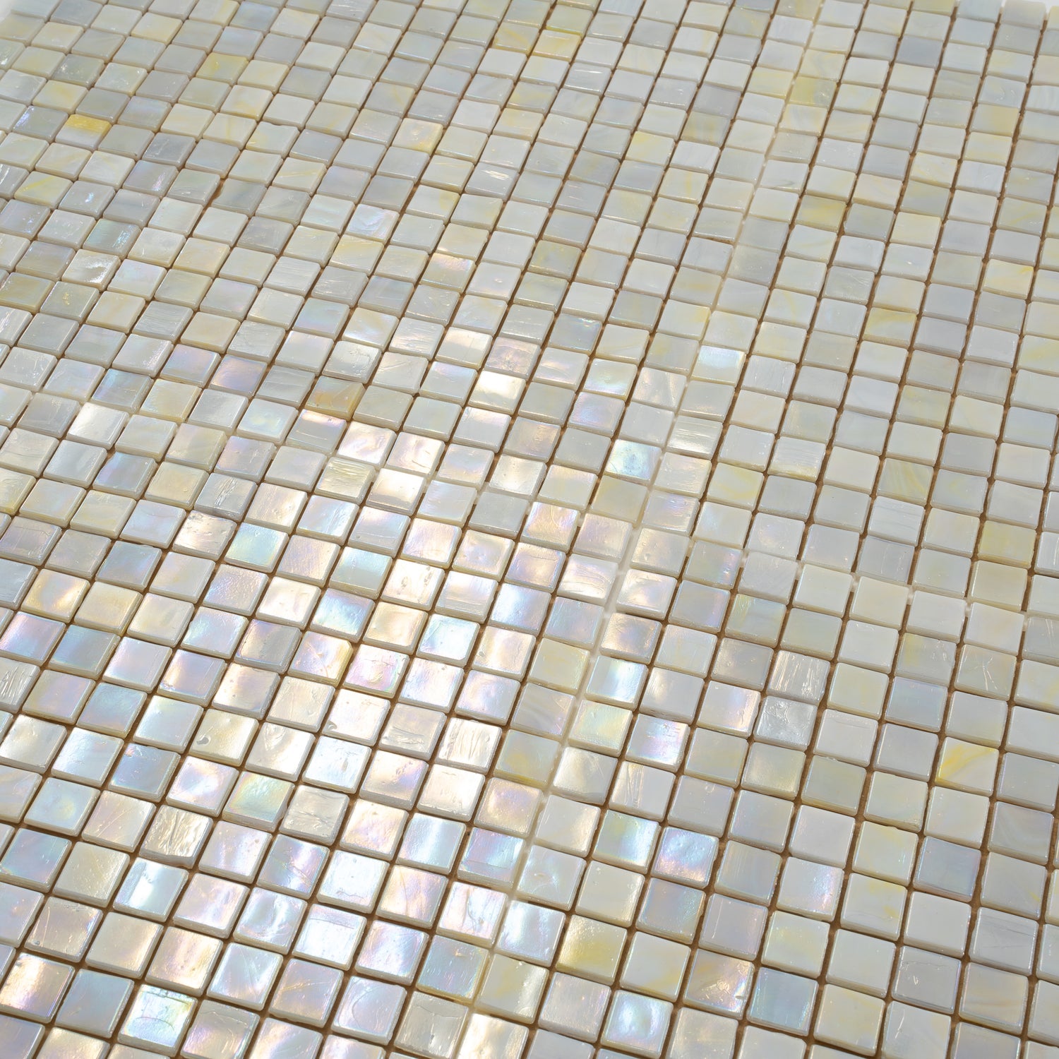 Behr French Beige 12x12 Glossy Uniform Square Glass Mosaic Tile (20 pack, 18.69 sq ft/case) - Sample