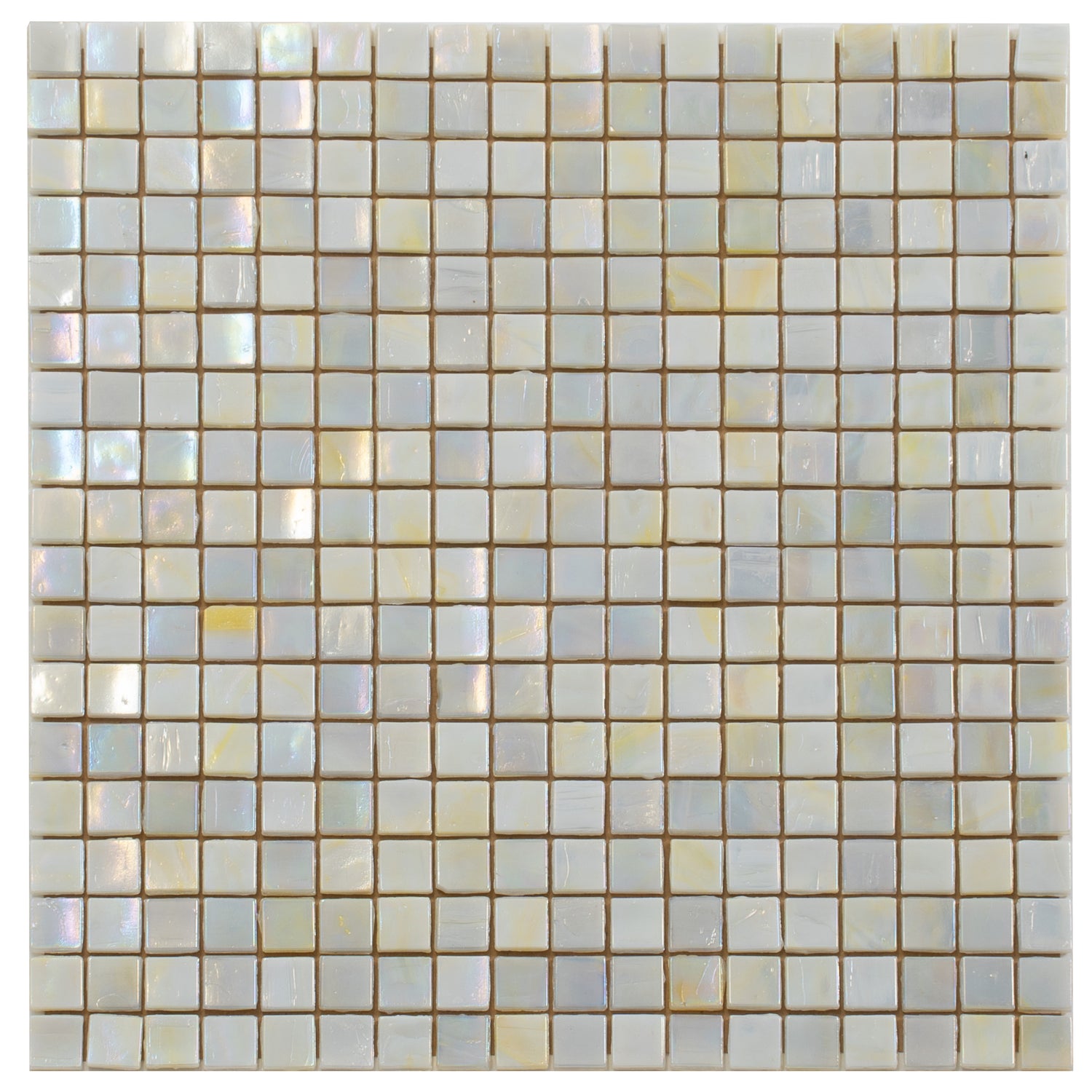 Behr French Beige 12x12 Glossy Uniform Square Glass Mosaic Tile (20 pack, 18.69 sq ft/case) - Sample