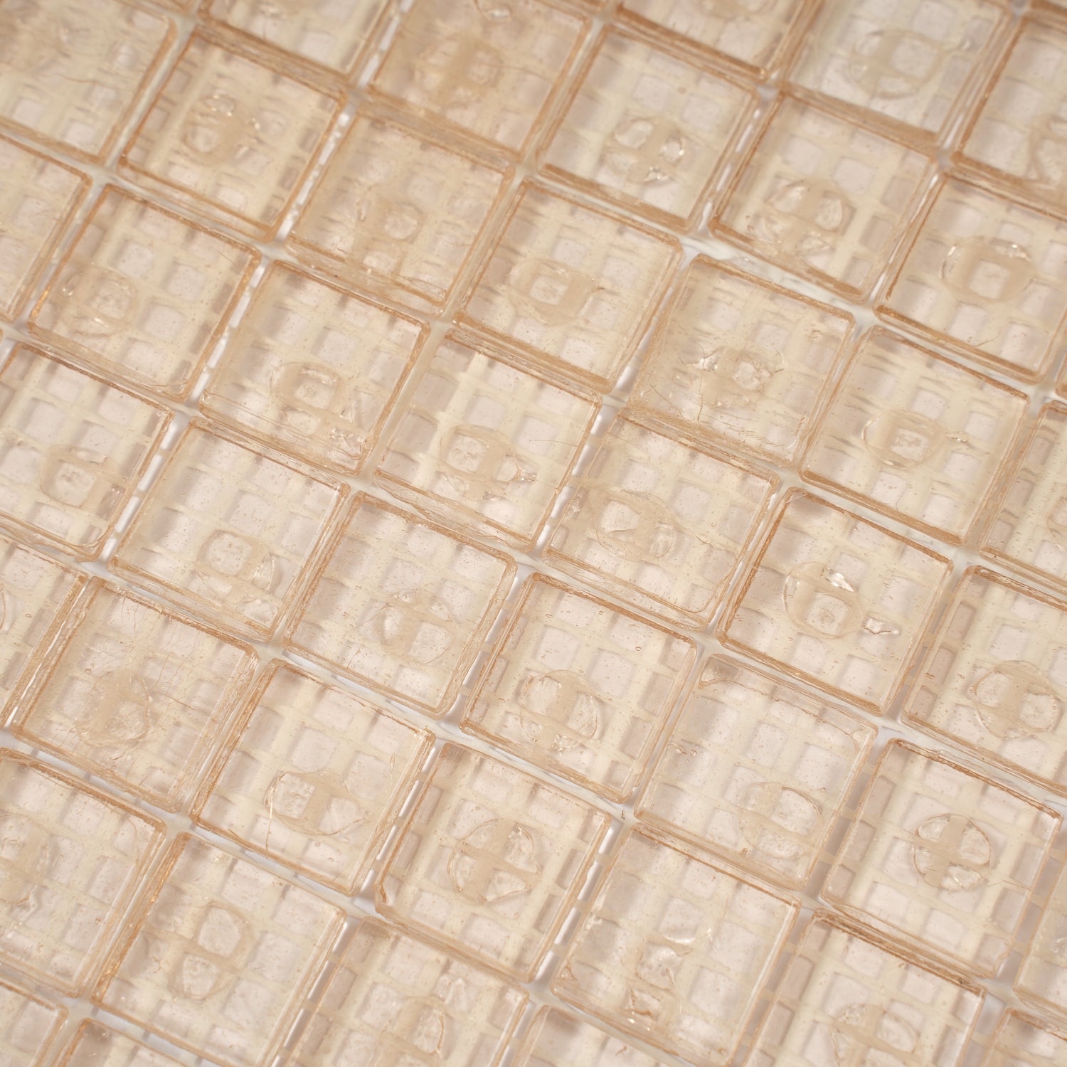 Sample - Light Fawn Beige 12x12 Glossy Uniform Square Glass Mosaic Tile (20 pack, 18.69 sq ft/case)