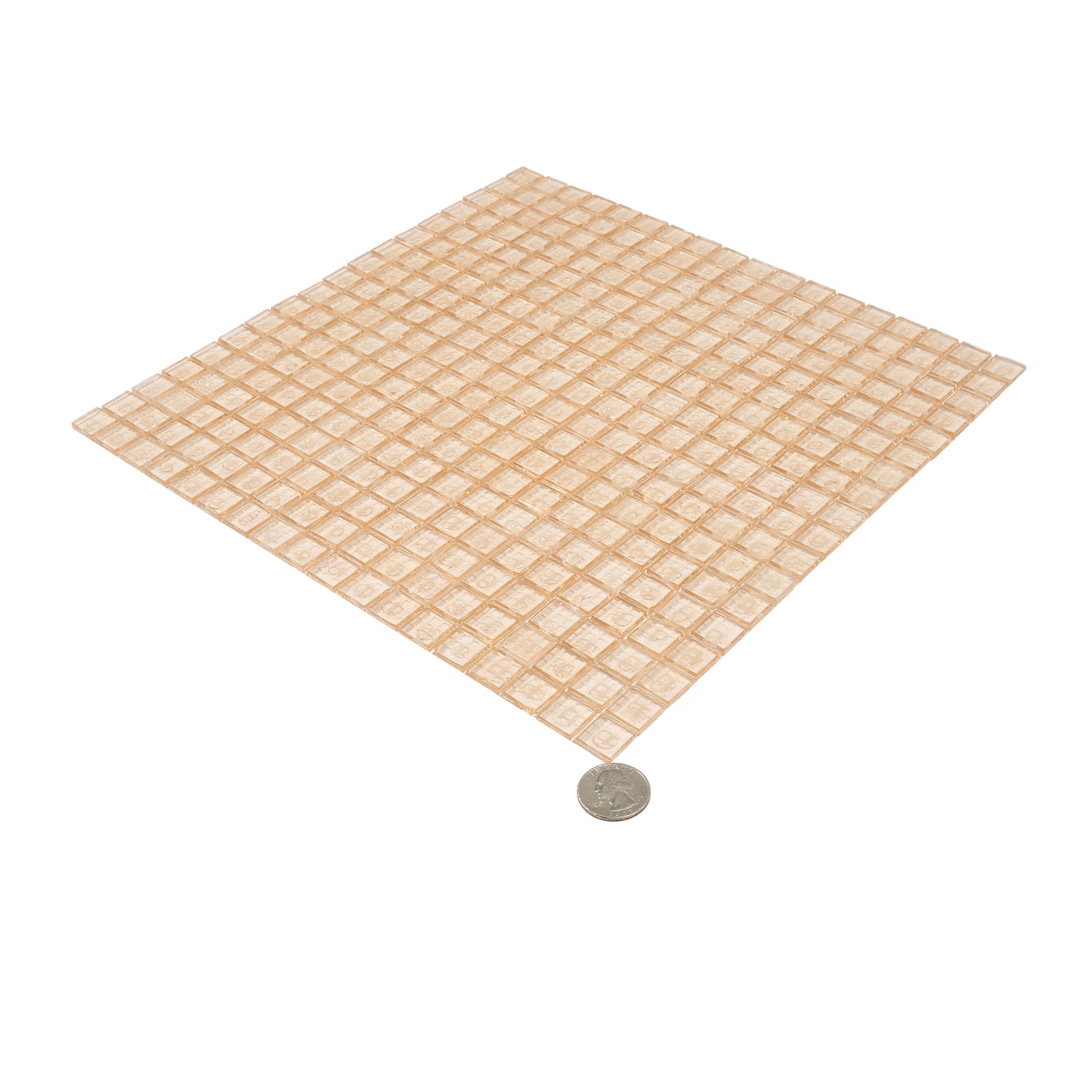Sample - Light Fawn Beige 12x12 Glossy Uniform Square Glass Mosaic Tile (20 pack, 18.69 sq ft/case)
