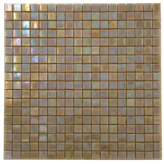 Ecru Beige 12x12 Glossy Uniform Square Glass Mosaic Tile (20 pack, 18.69 sq ft/case) - Sample