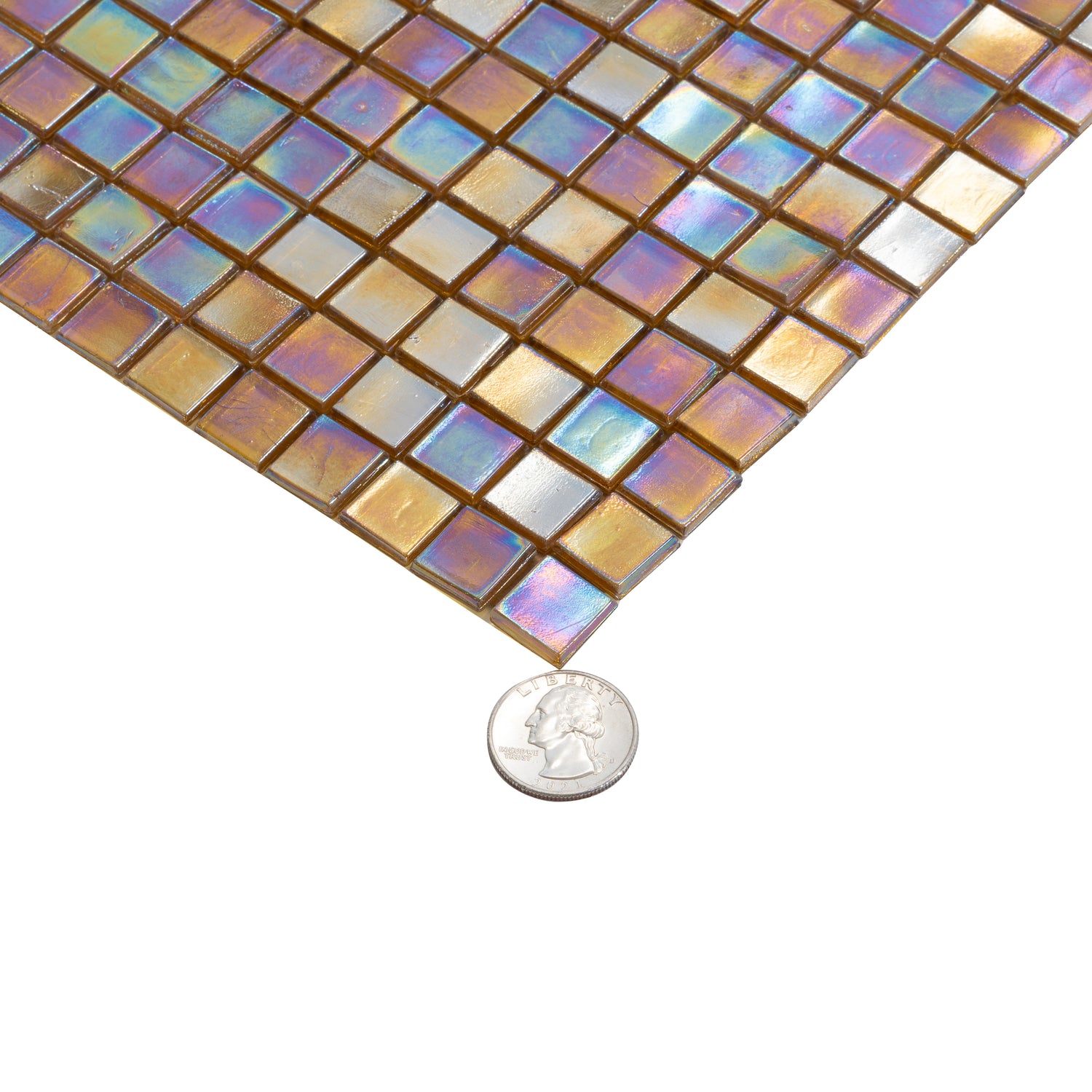 Gold Beige 12x12 Glossy Uniform Square Glass Mosaic Tile (20 pack, 18.69 sq ft/case)