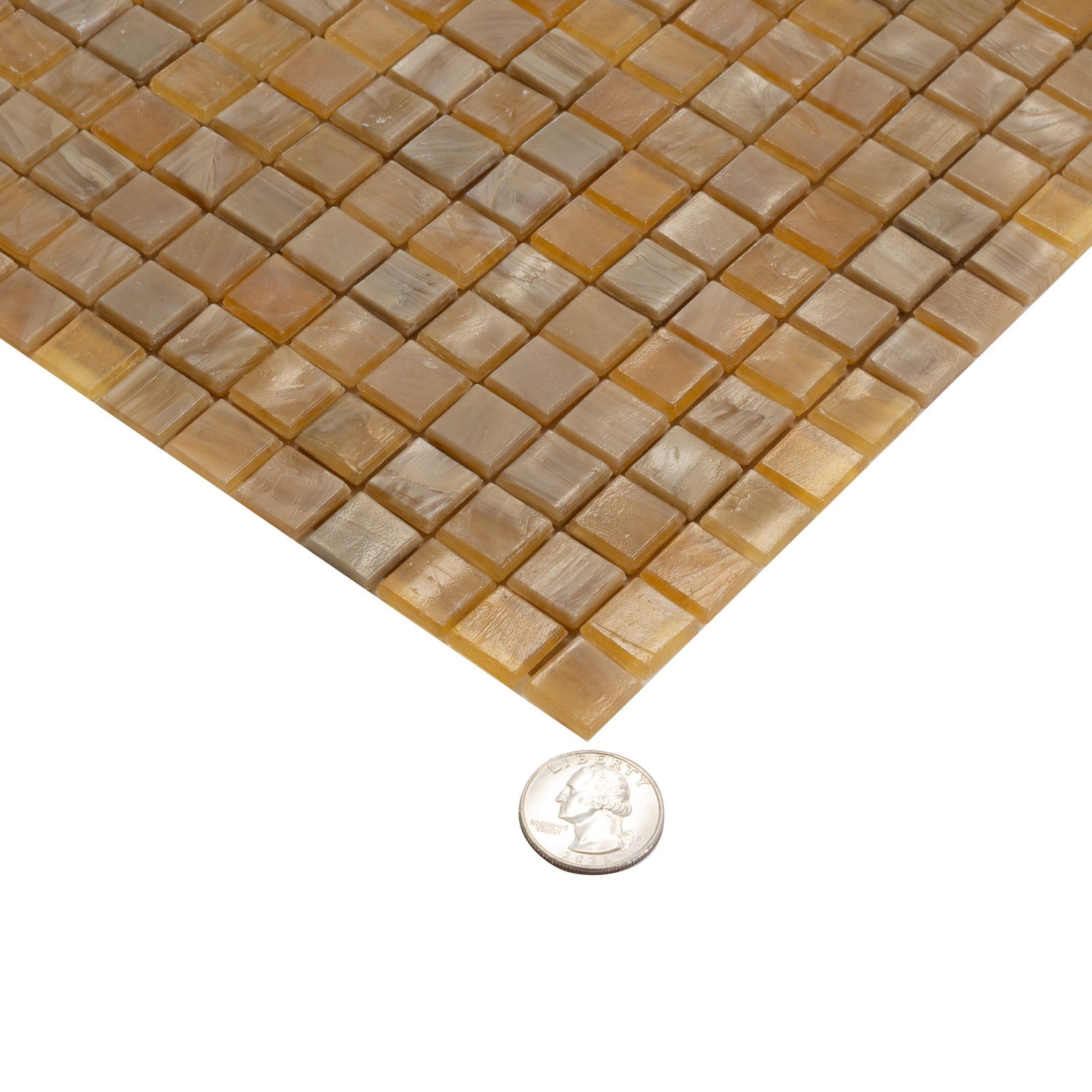 Butter Beige 12x12 Glossy Uniform Square Glass Mosaic Tile (20 pack, 18.69 sq ft/case) - Sample