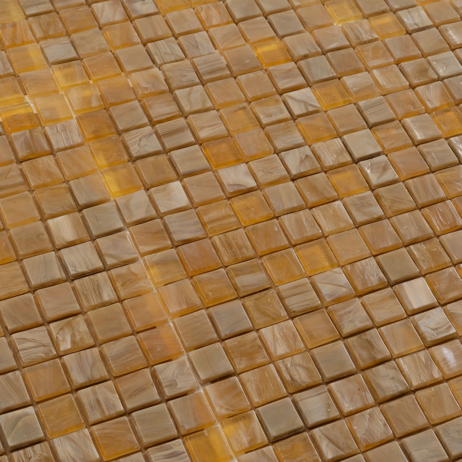 Butter Beige 12x12 Glossy Uniform Square Glass Mosaic Tile (20 pack, 18.69 sq ft/case) - Sample
