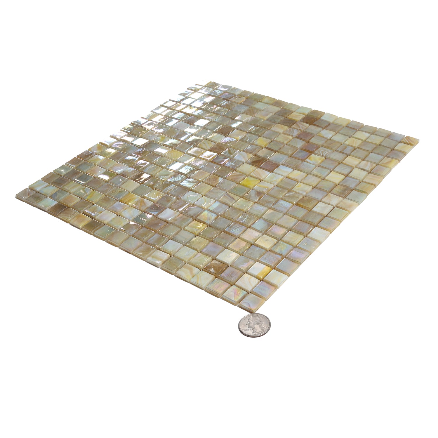 Bisque Beige 12x12 Glossy Uniform Square Glass Mosaic Tile (20 pack, 18.69 sq ft/case) - Sample