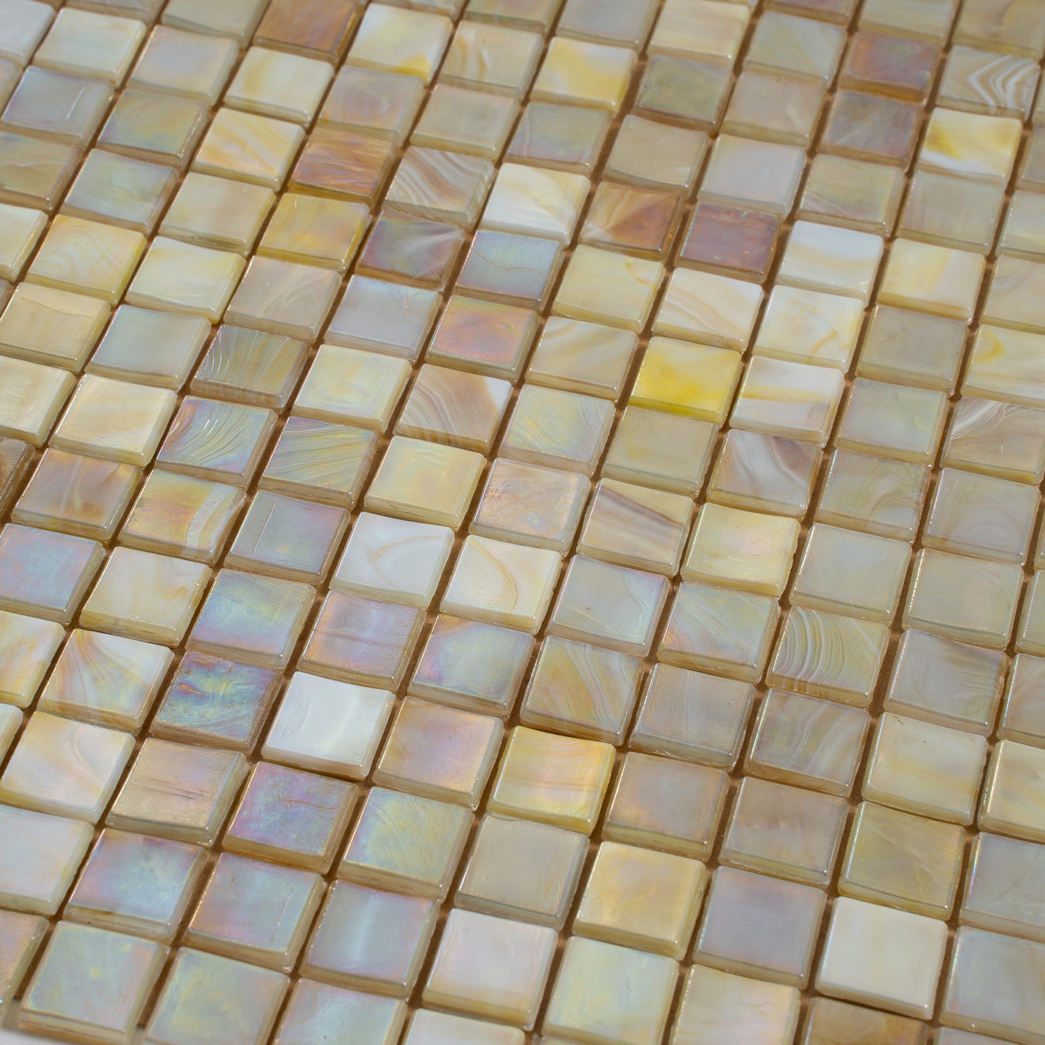 Bisque Beige 12x12 Glossy Uniform Square Glass Mosaic Tile (20 pack, 18.69 sq ft/case) - Sample