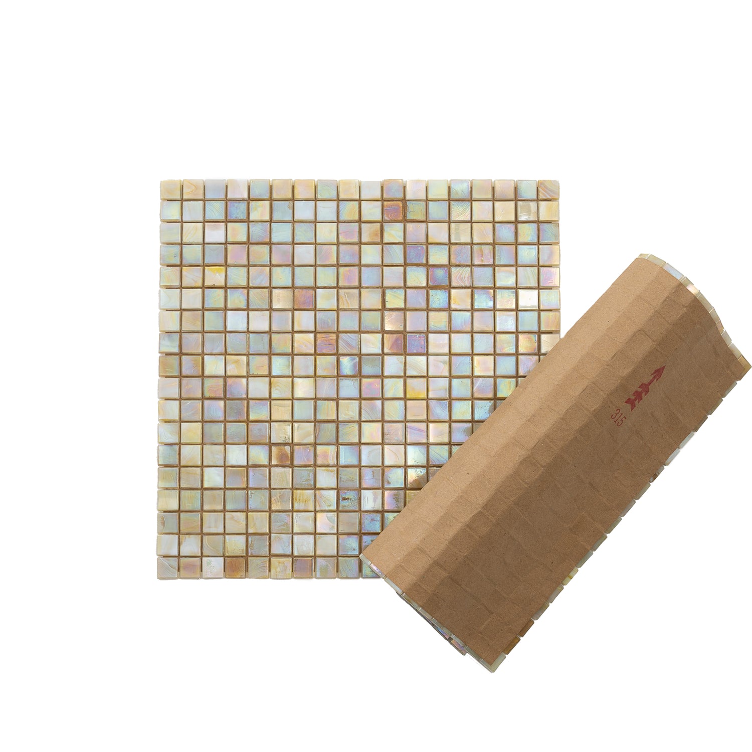 Bisque Beige 12x12 Glossy Uniform Square Glass Mosaic Tile (20 pack, 18.69 sq ft/case) - Sample