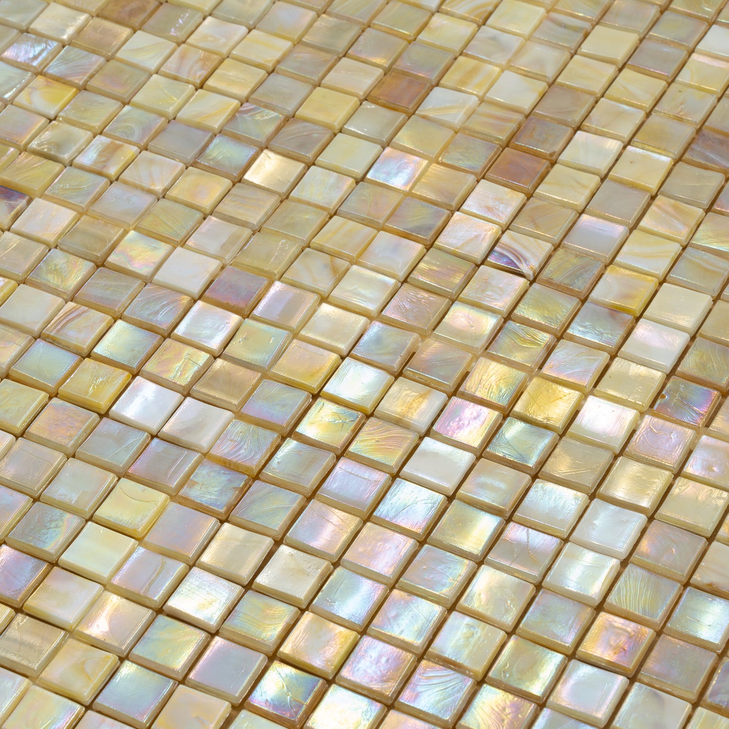 Parchment Beige 12x12 Glossy Uniform Square Glass Mosaic Tile (20 pack, 18.69 sq ft/case) - Sample