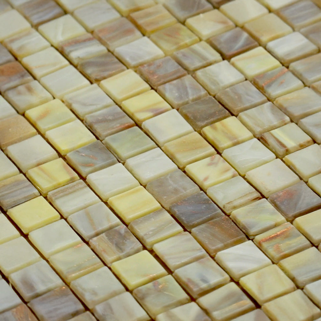 Parchment Beige 12x12 Glossy Uniform Square Glass Mosaic Tile (20 pack, 18.69 sq ft/case) - Sample