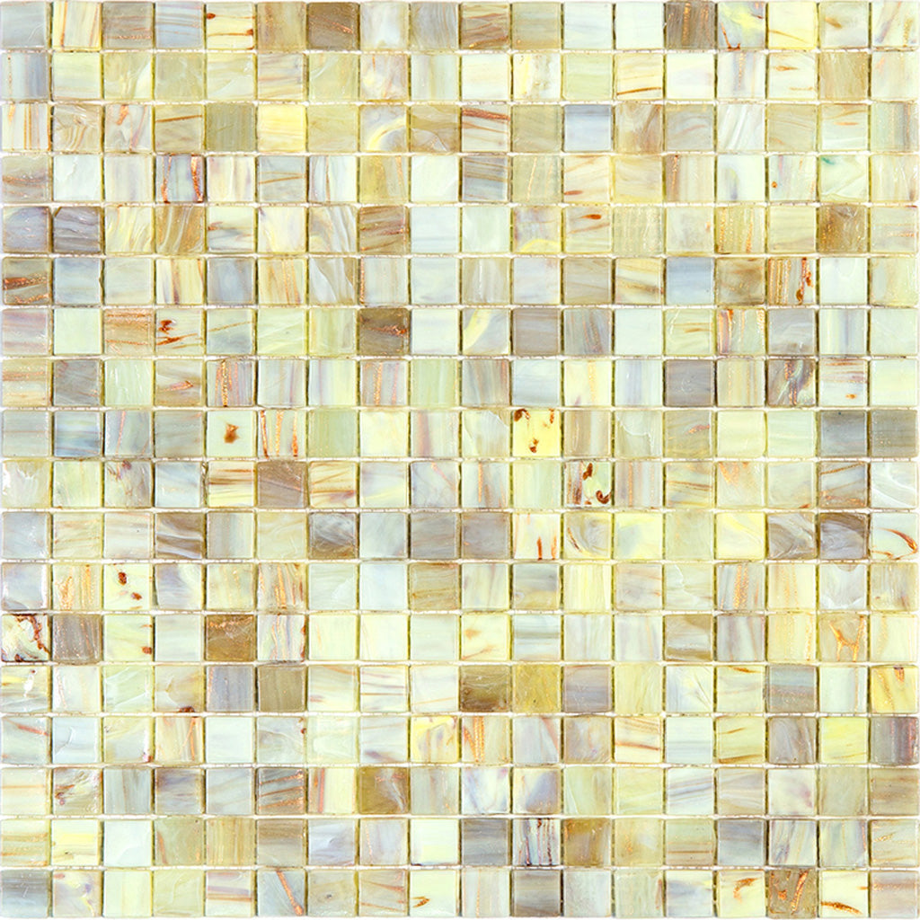 20-pack Skosh 11.6 in. x 11.6 in. Glossy Parchment Beige Glass Mosaic Wall and Floor Tile (18.69 sq ft/case) - Sample