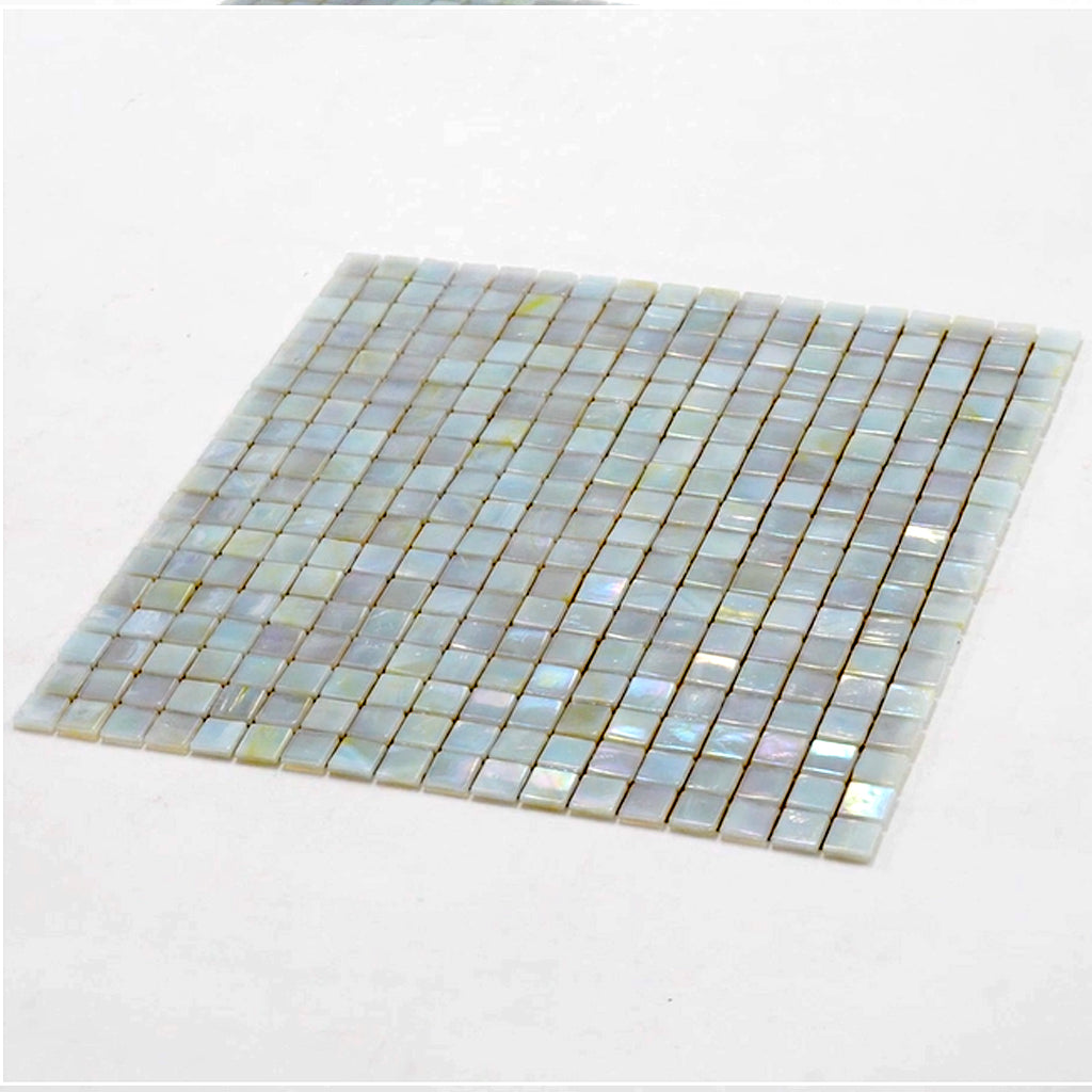 Light Beige 12x12 Glossy Uniform Square Glass Mosaic Tile (20 pack, 18.69 sq ft/case) - Sample