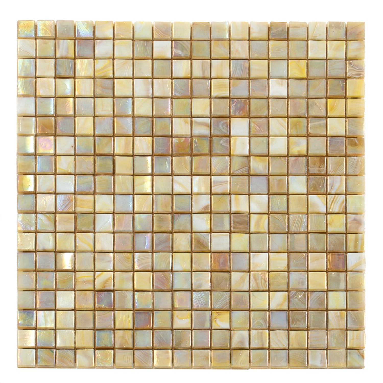 Sentimental Beige 12x12 Glossy Uniform Square Glass Mosaic Tile (20 pack, 18.69 sq ft/case) - Sample