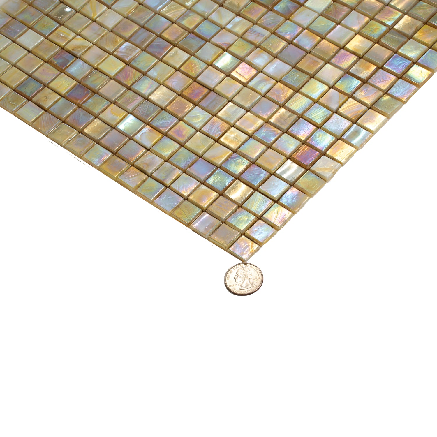 Sentimental Beige 12x12 Glossy Uniform Square Glass Mosaic Tile (20 pack, 18.69 sq ft/case) - Sample