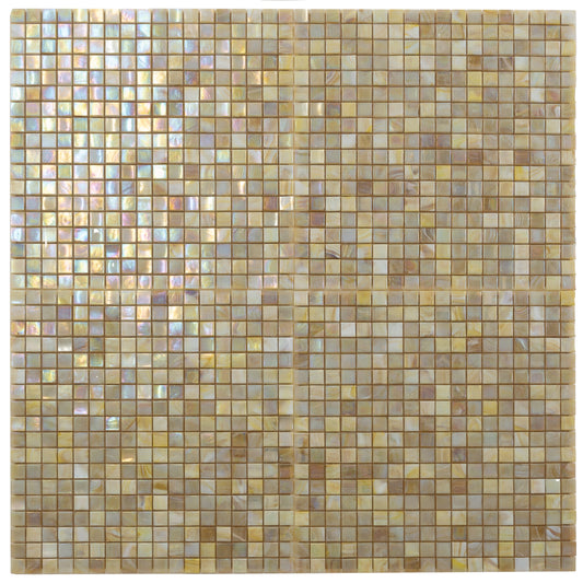 Sentimental Beige 12x12 Glossy Uniform Square Glass Mosaic Tile (20 pack, 18.69 sq ft/case) - Sample