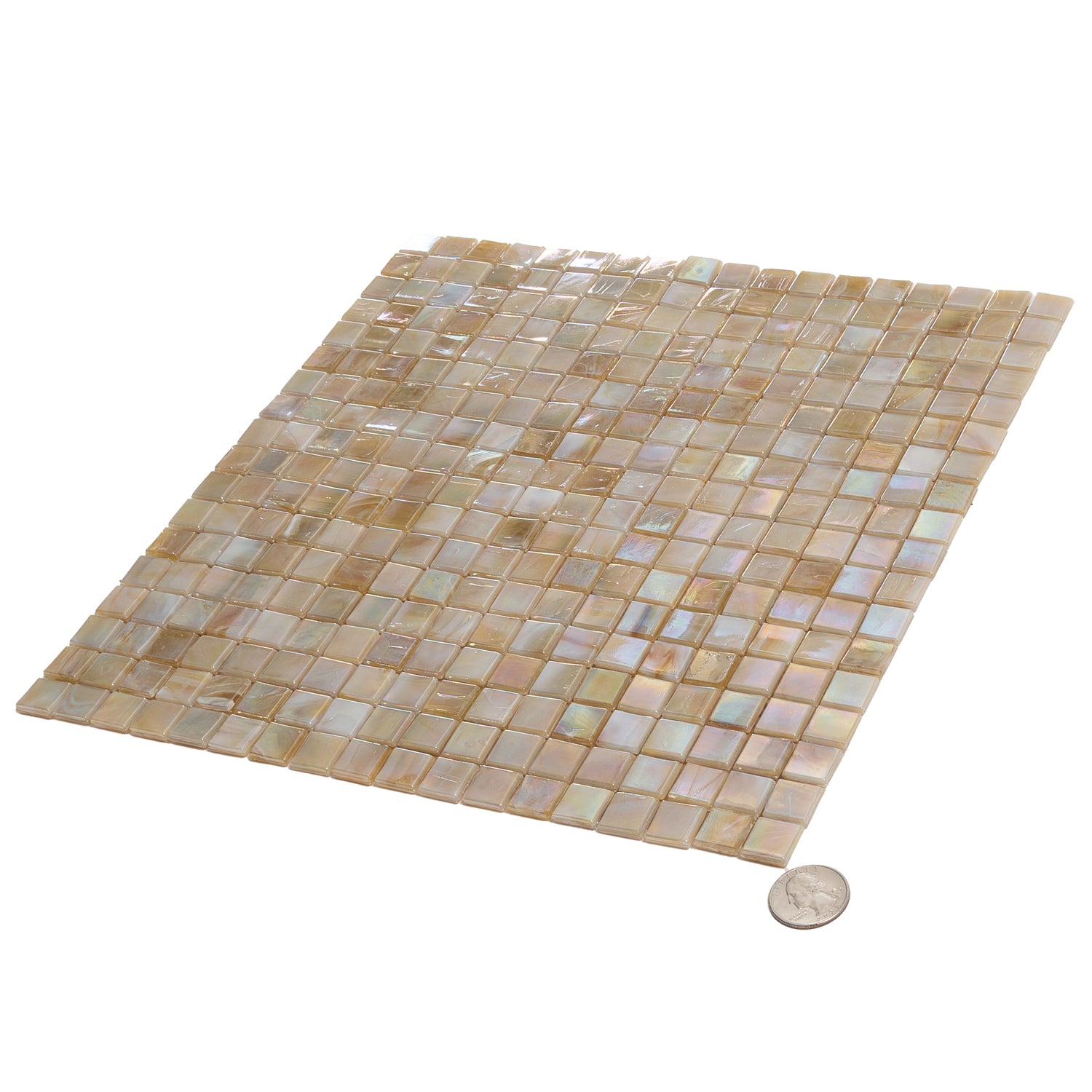 Caramel Beige 12x12 Glossy Uniform Square Glass Mosaic Tile (20 pack, 18.69 sq ft/case) - Sample