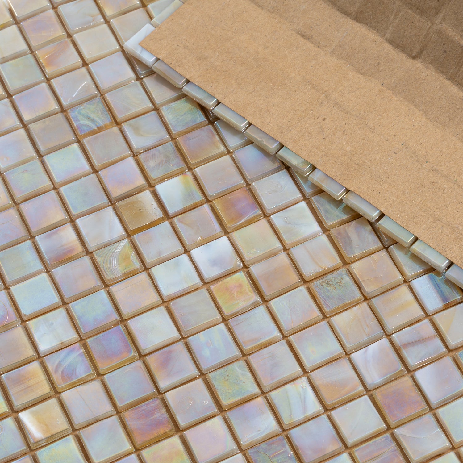 Caramel Beige 12x12 Glossy Uniform Square Glass Mosaic Tile (20 pack, 18.69 sq ft/case) - Sample