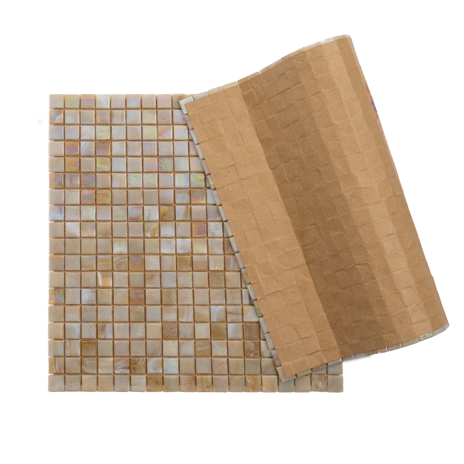 Caramel Beige 12x12 Glossy Uniform Square Glass Mosaic Tile (20 pack, 18.69 sq ft/case) - Sample