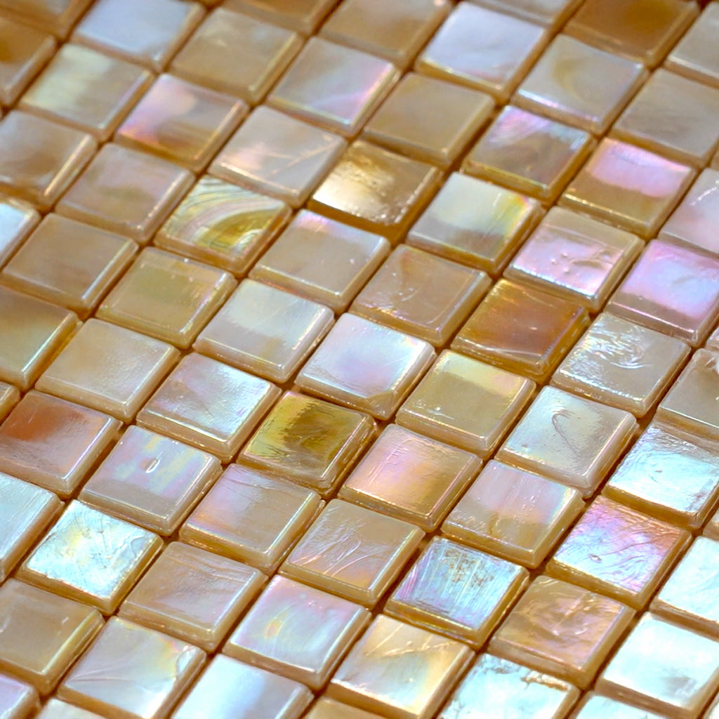 Caramel Beige 12x12 Glossy Uniform Square Glass Mosaic Tile (20 pack, 18.69 sq ft/case) - Sample