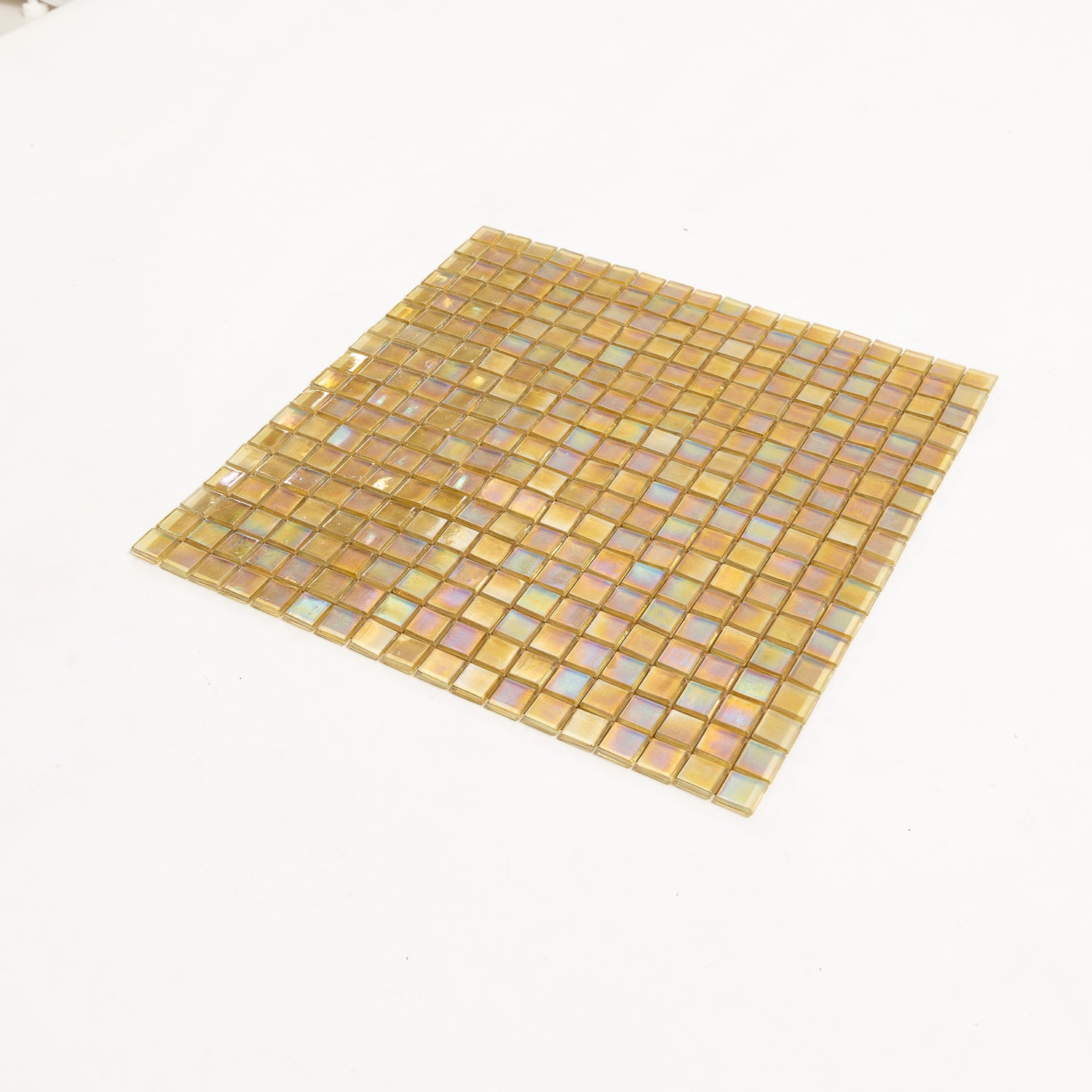 Light Shimmer Beige 12x12 Glossy Uniform Square Glass Mosaic Tile (20 pack, 18.69 sq ft/case)