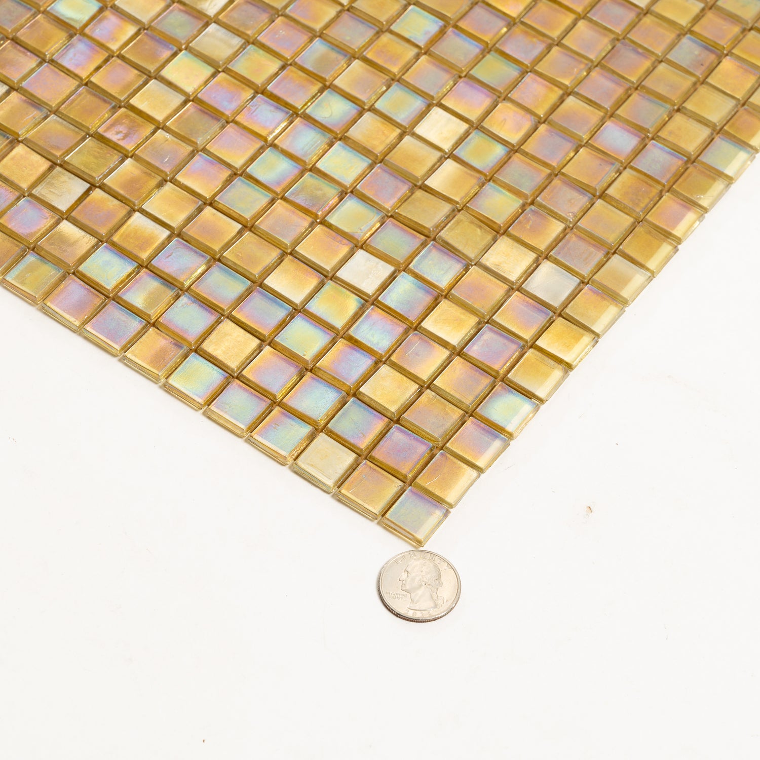 Light Shimmer Beige 12x12 Glossy Uniform Square Glass Mosaic Tile (20 pack, 18.69 sq ft/case)