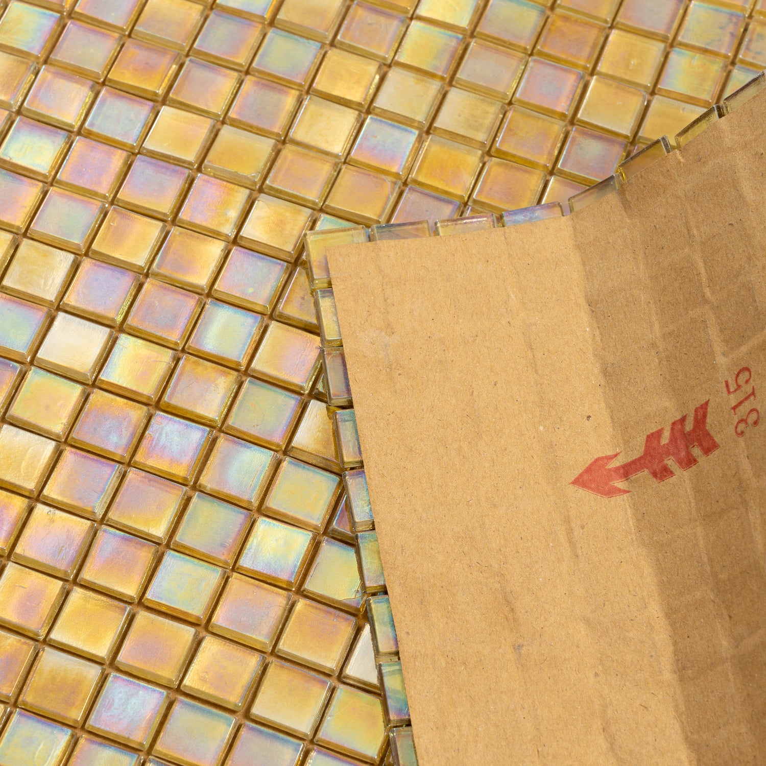 Light Shimmer Beige 12x12 Glossy Uniform Square Glass Mosaic Tile (20 pack, 18.69 sq ft/case)