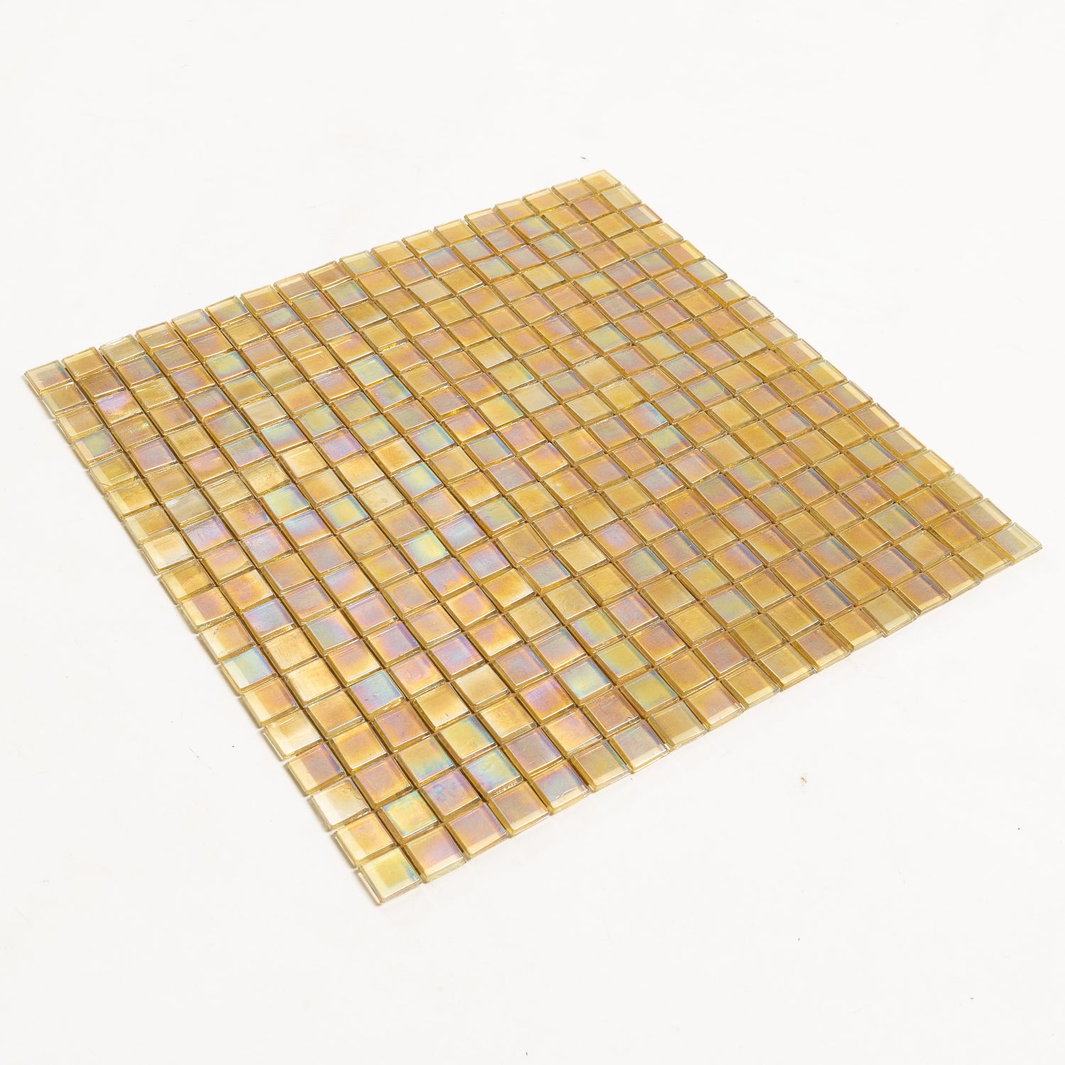 Light Shimmer Beige 12x12 Glossy Uniform Square Glass Mosaic Tile (20 pack, 18.69 sq ft/case)