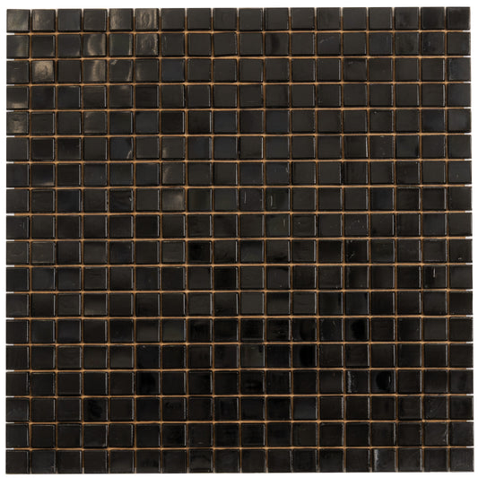 Sample-Rich Black 12x12 Glossy Uniform Square Glass Mosaic Tile (20 pack, 18.69 sq ft/case)
