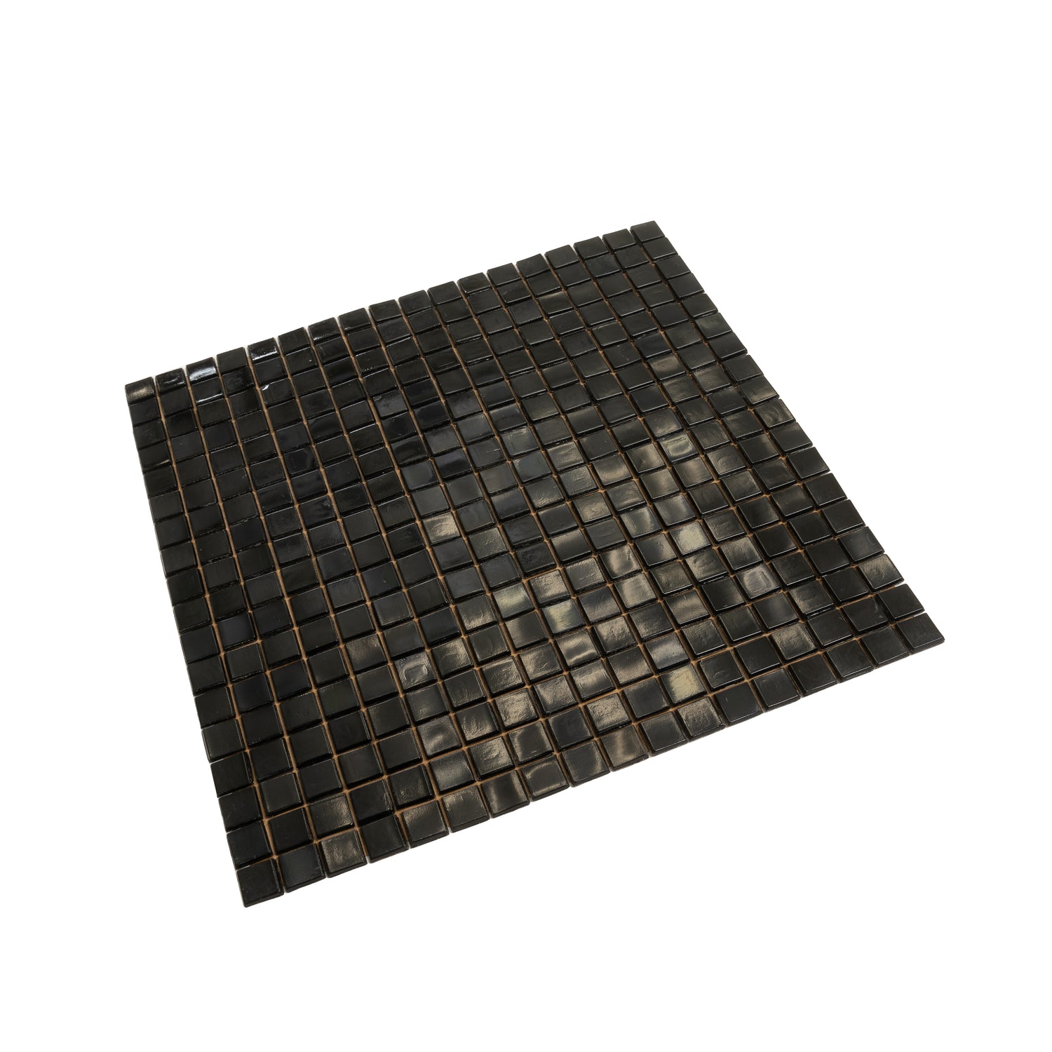 Rich Black 12x12 Glossy Uniform Square Glass Mosaic Tile (20 pack, 18.69 sq ft/case) - Sample